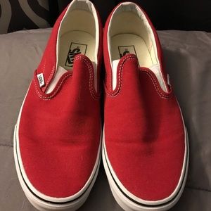 Vans Red Size 9.5 Classic Slip On Like New